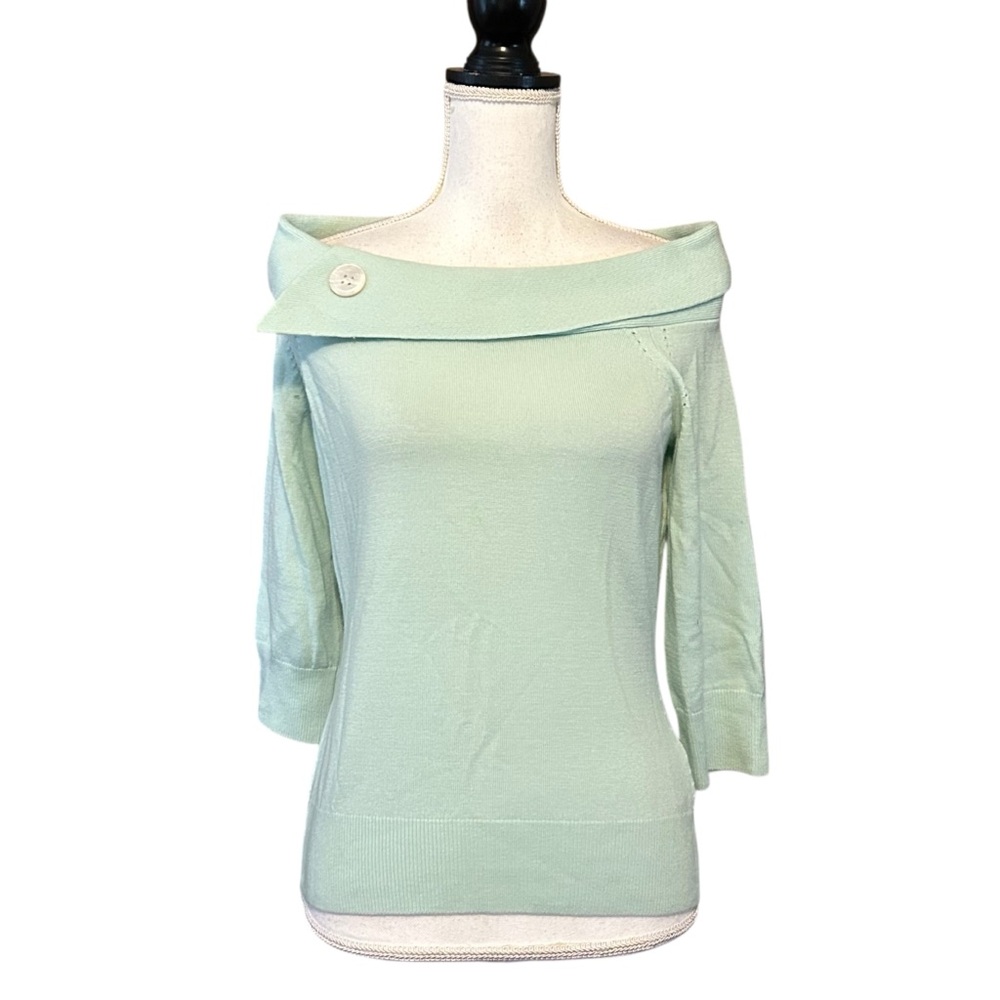 Banana Republic Mint Off-the-Shoulder Sweater